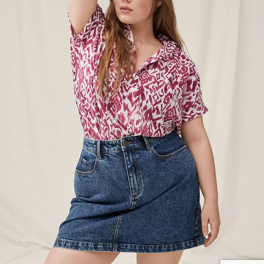 Lane Bryant Dark Denim Mini Skirt